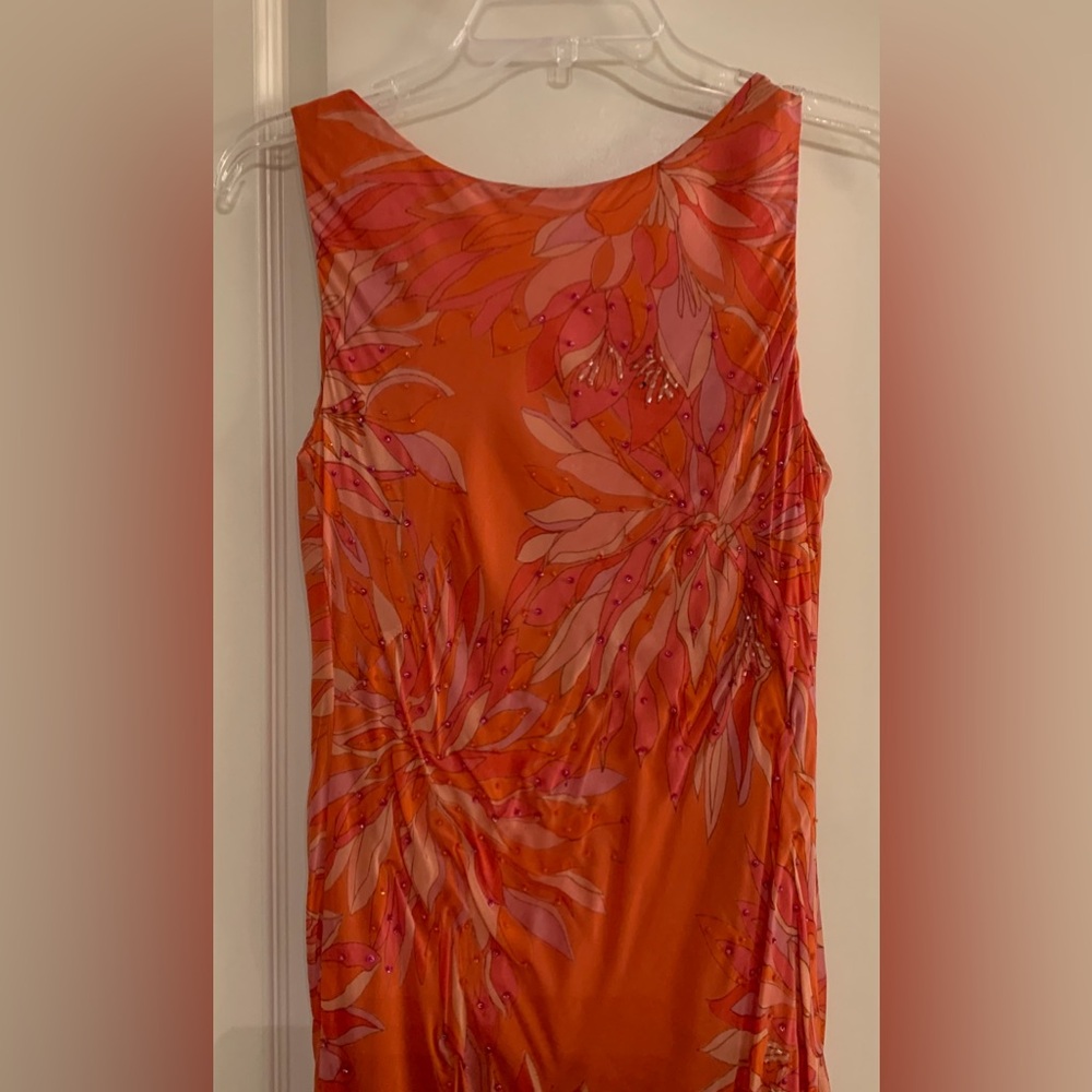 Bella Blue Orange Sleeveless Maxi Dress